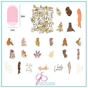 The Nude Series -  Dare to Bare (CjS-195) Steel Nail Art Layered Stamping Plate