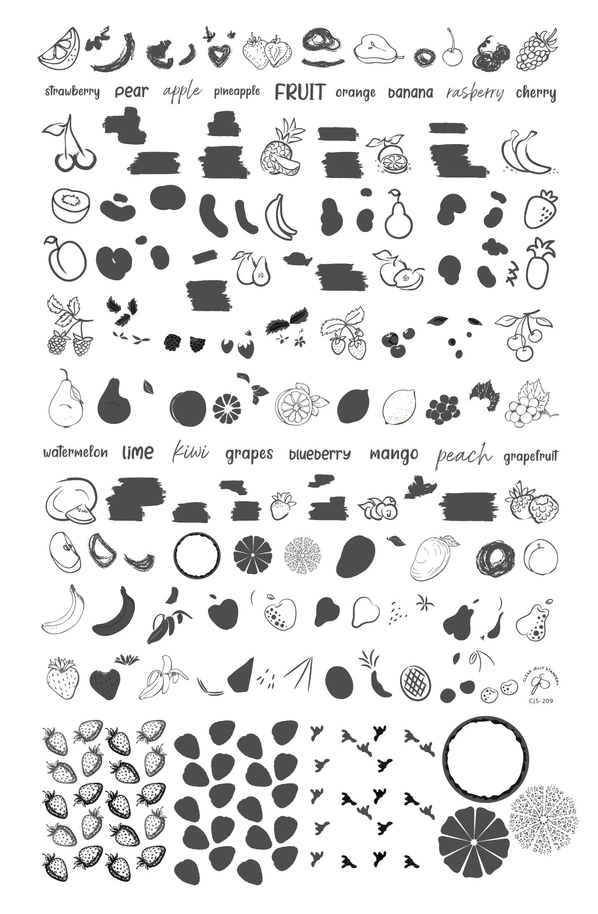 Fruit Cocktail Collection - So Juicy! (CjS-209) Etched Nail Art Stamping Plate