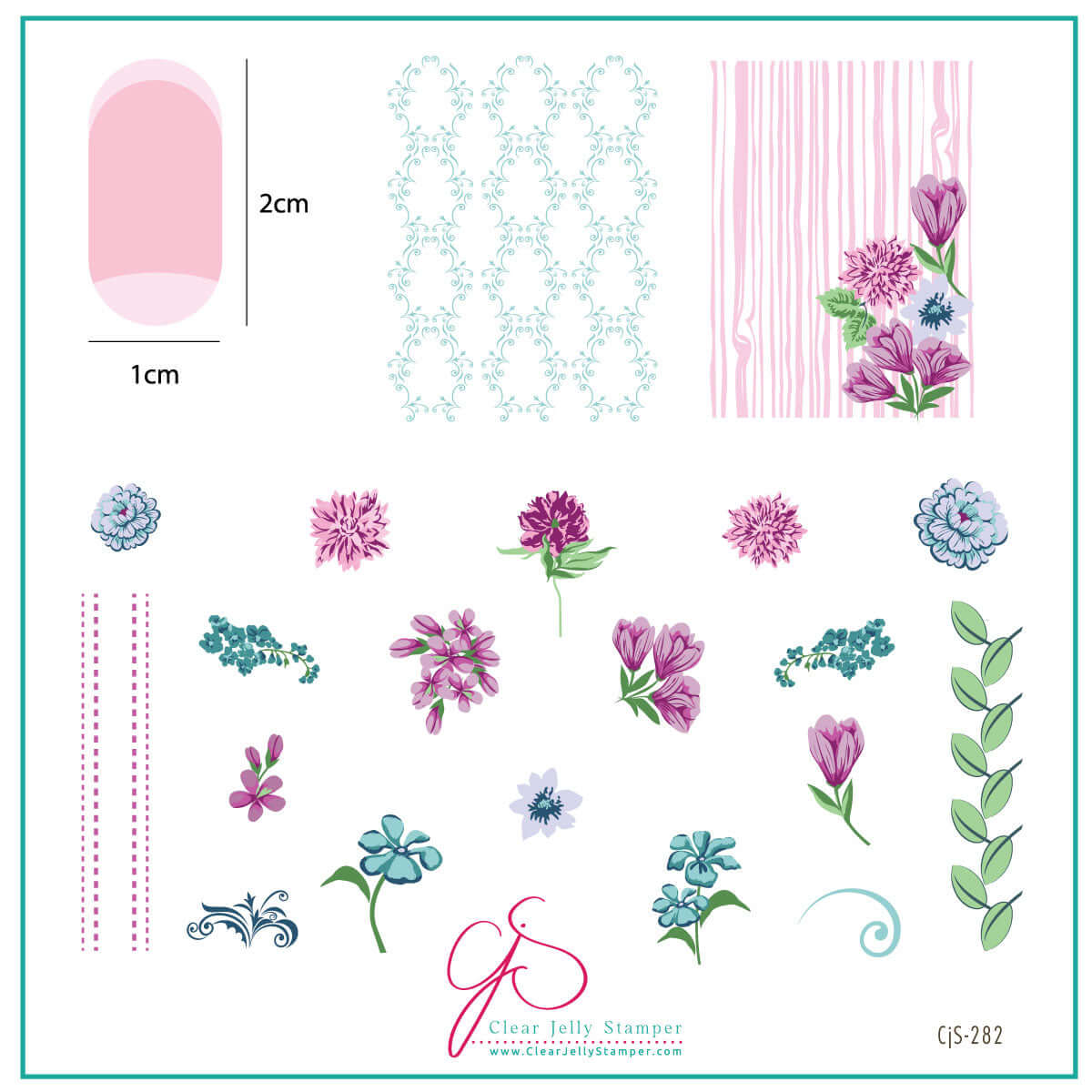 layered-nail-art-stamping-plate-inspo-card-with-colorful-designs-of-flowers-leaves-and-full-coverage-patterns