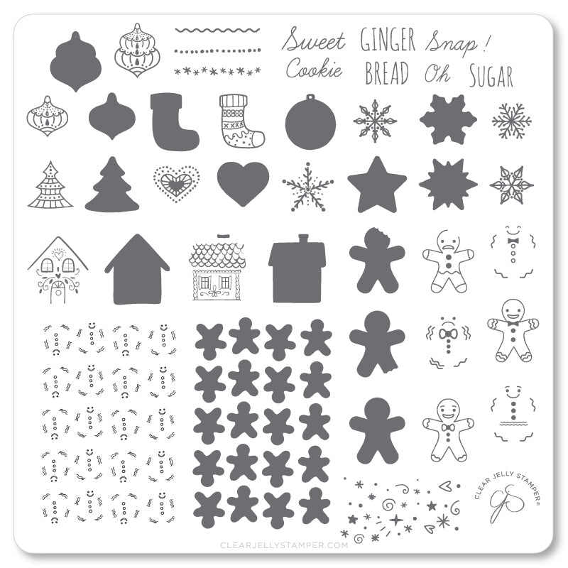 Mmm...Cookies! (CjS C-36) Steel Nail Art Stamping Plate 8 x 8 Clear Jelly Stamper