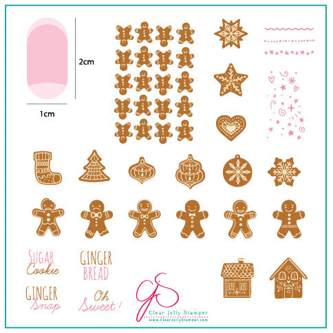 Mmm...Cookies! (CjS C-36) Steel Nail Art Stamping Plate 8 x 8 Clear Jelly Stamper Plate