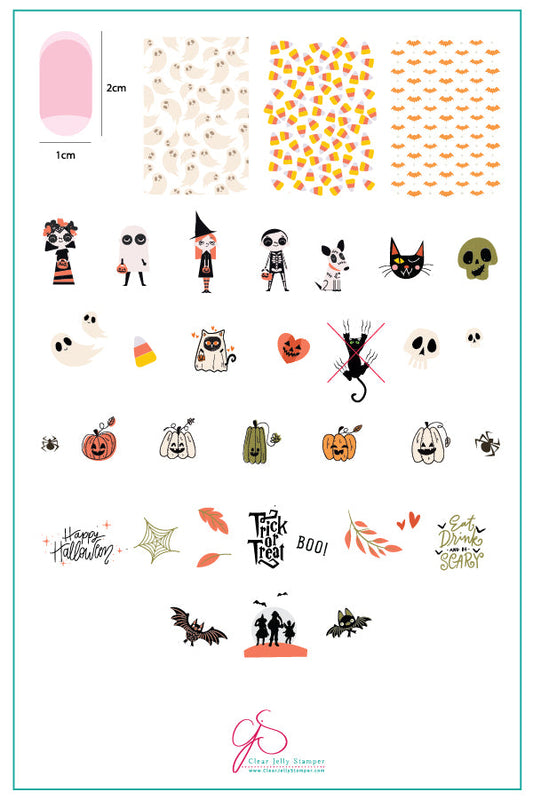 Trick or Creeping (CjSH-42) Steel Stamping Plate 14 x 9 Clear Jelly Stamper