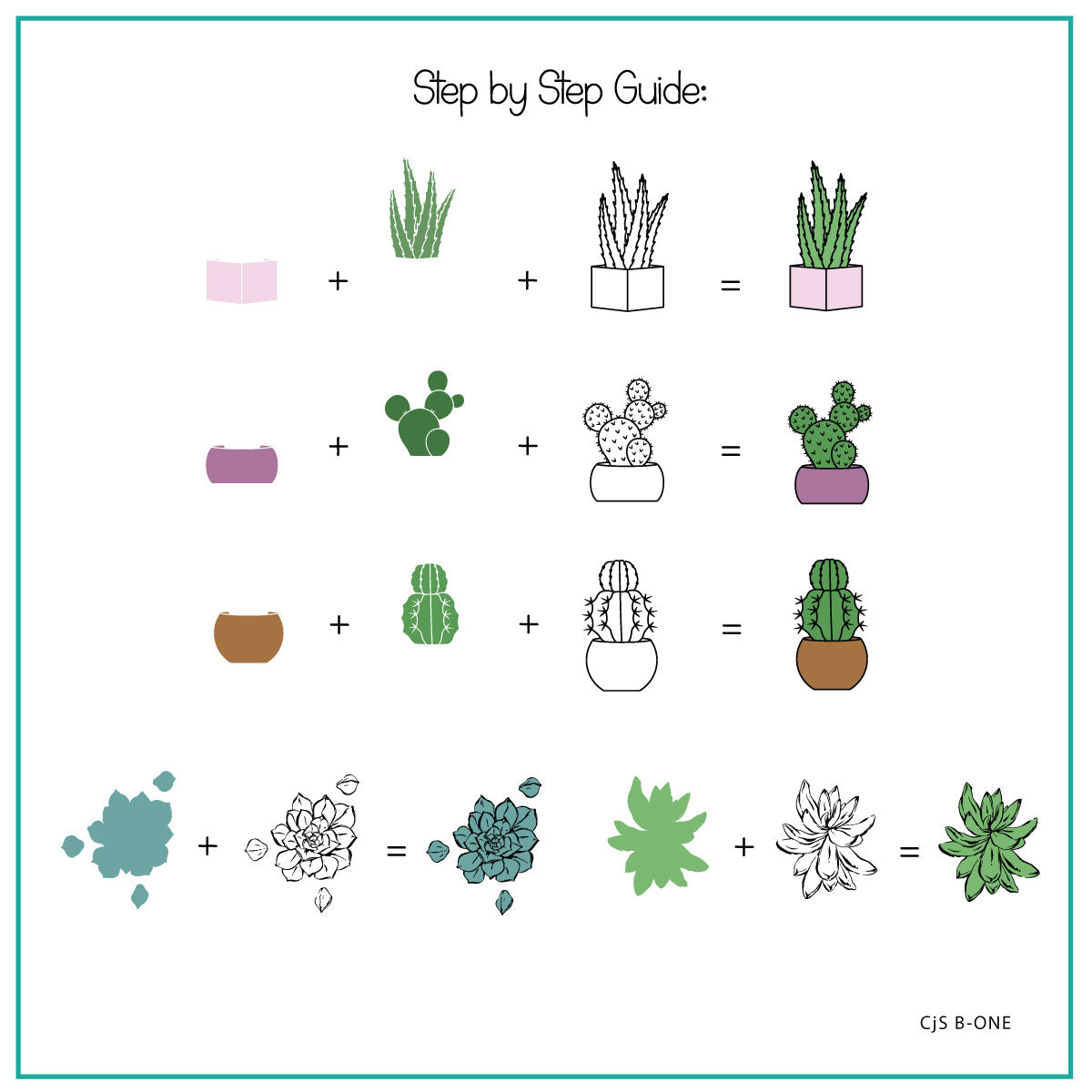 Beginner Edition (CjS-B-ONE) Etched Nail Art Stamping Plate