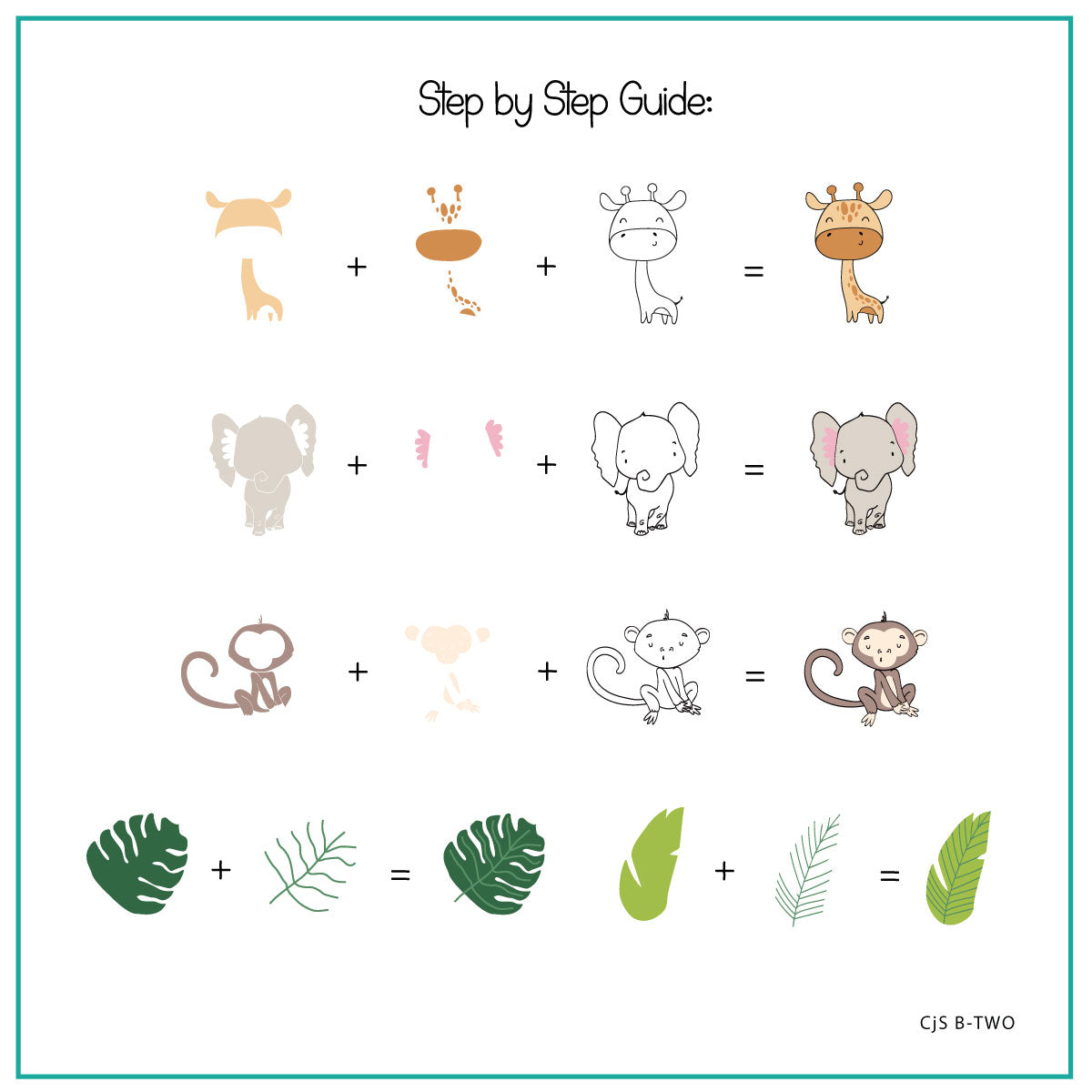 Beginner Edition (CjS-B-TWO) Etched Nail Art Stamping Plate