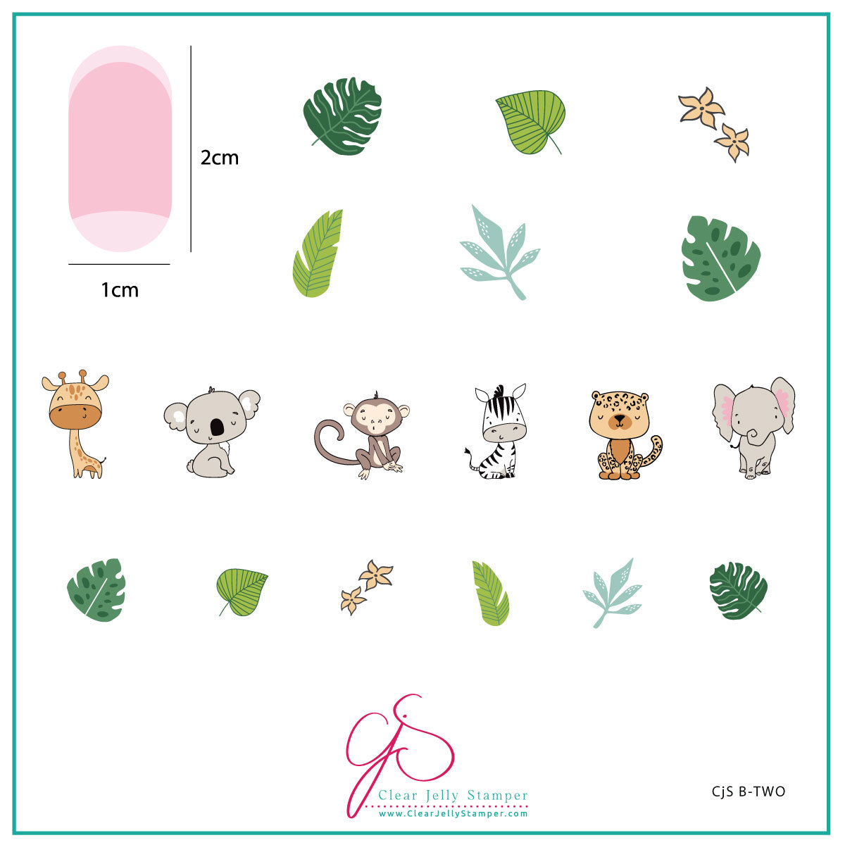 Beginner Edition (CjS-B-TWO) Etched Nail Art Stamping Plate