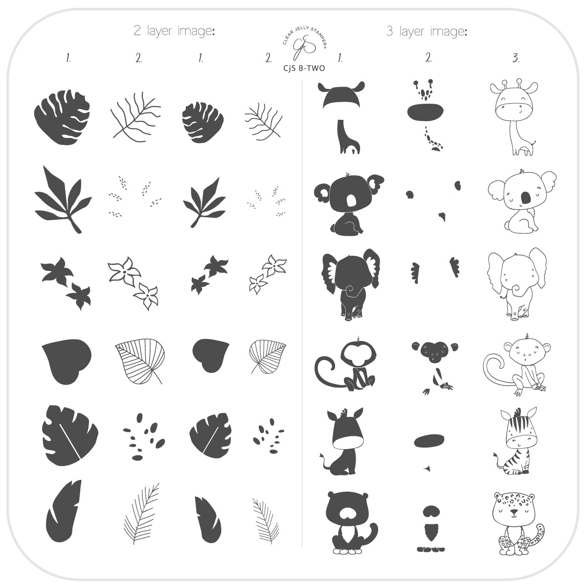 Beginner Edition (CjS-B-TWO) Etched Nail Art Stamping Plate