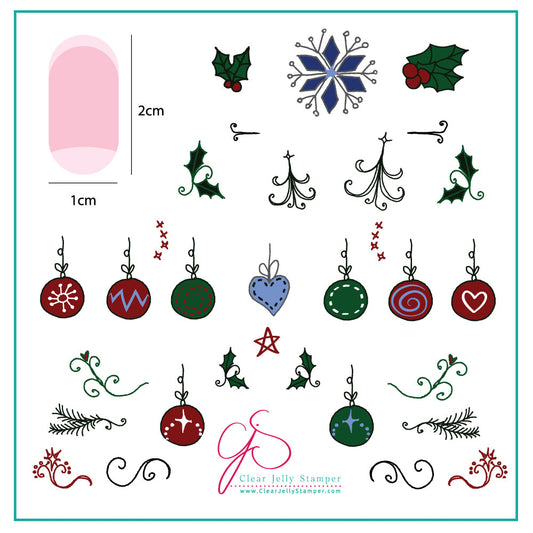Wonderfully Winter (CjSC-05) - Steel Nail Art Stamping Plate 6x6 Clear Jelly Stamper Plate