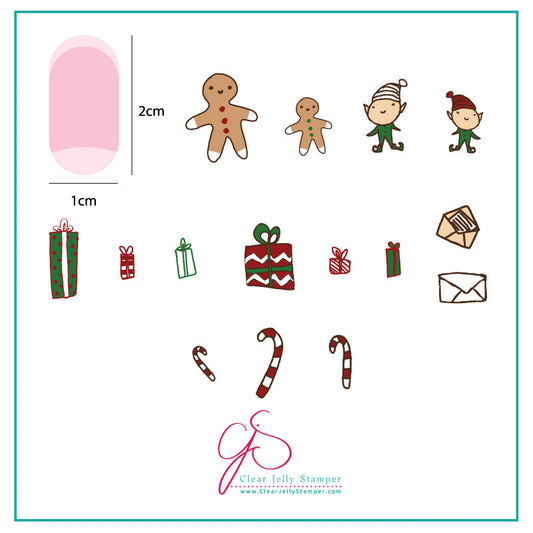 Santas Workshop (CjSC-07) - Steel Nail Art Stamping Plate 6x6 Clear Jelly Stamper Plate