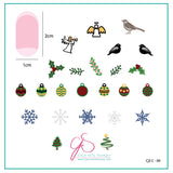 Angelic Christmas Wonderland (CjS-C09) - Steel Nail Art Stamping Plate 6x6 Clear Jelly Stamper 