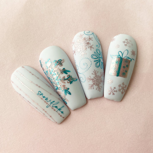 Swirling On Ice (CjSC-70) Etched Nail Art Stamping Plate