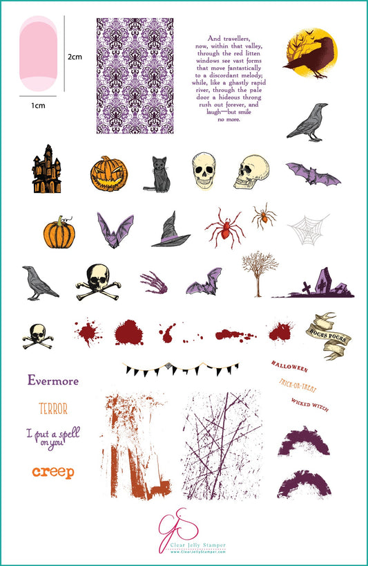 Shivers (CjS H-22) Steel Stamping Plate 14 x 9 Clear Jelly Stamper Plate