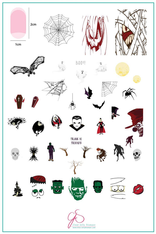 Frank-N-Friends (CjS-H-35) Steel Stamping Plate 14 x 9 Clear Jelly Stamper