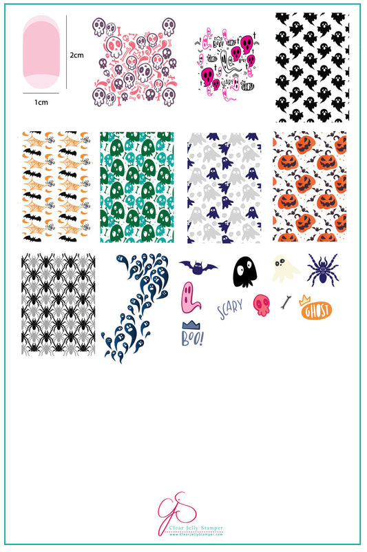 Wallpaper - Creepy (CjSH-44) Steel Stamping Plate 14 x 9 Clear Jelly Stamper