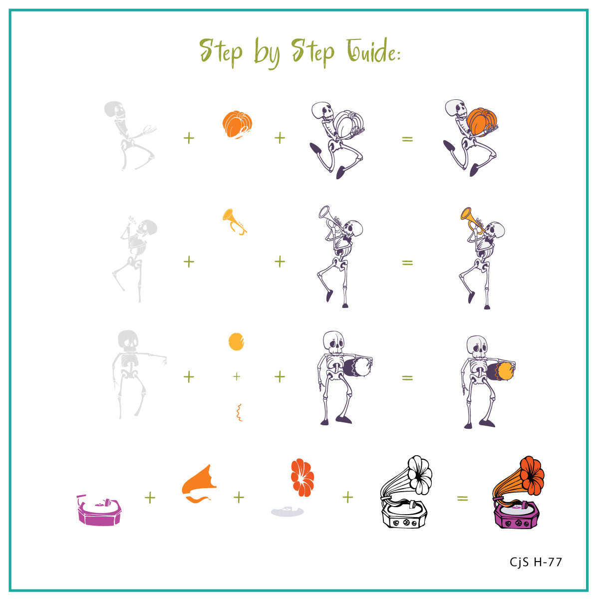 Bootastic (CjS-H-77) Etched Nail Art Stamping Plate