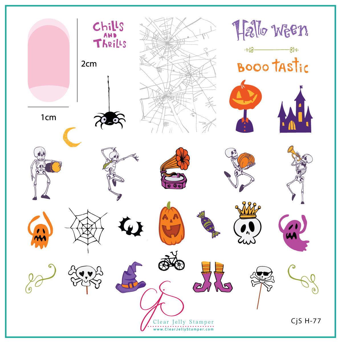 Bootastic (CjS-H-77) Etched Nail Art Stamping Plate