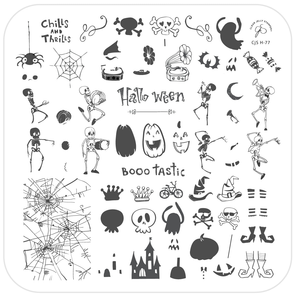 Bootastic (CjS-H-77) Etched Nail Art Stamping Plate