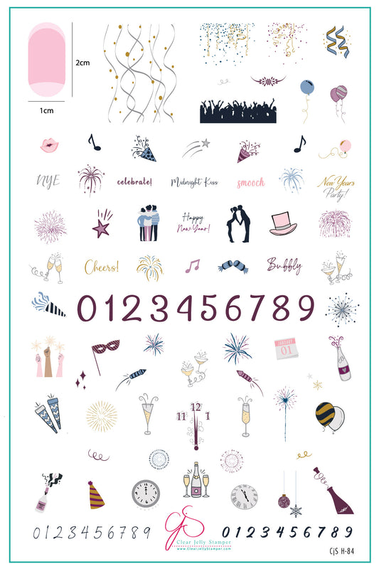 New Year, New You! (CjSH-84) Etched Nail Art Stamping Plate
