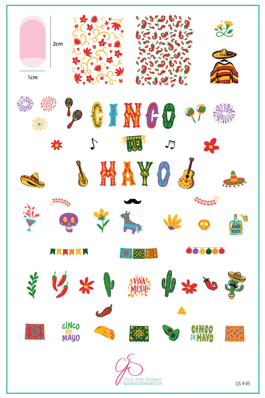 Cinco De Mayo (CjSH-85) Etched Nail Art Stamping Plate