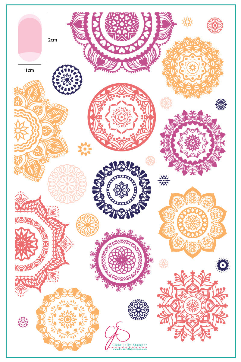 Manishas Mandalas (CjSLC-19) - Steel Stamping Plate 14 x 9 Clear Jelly Stamper