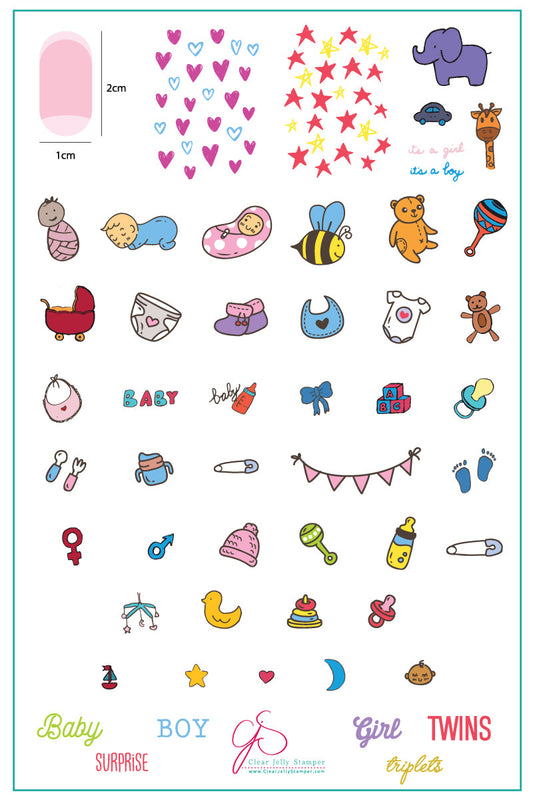 Little Blessings (CjSLC-29) Steel Stamping Plate 14 x 9 Clear Jelly Stamper