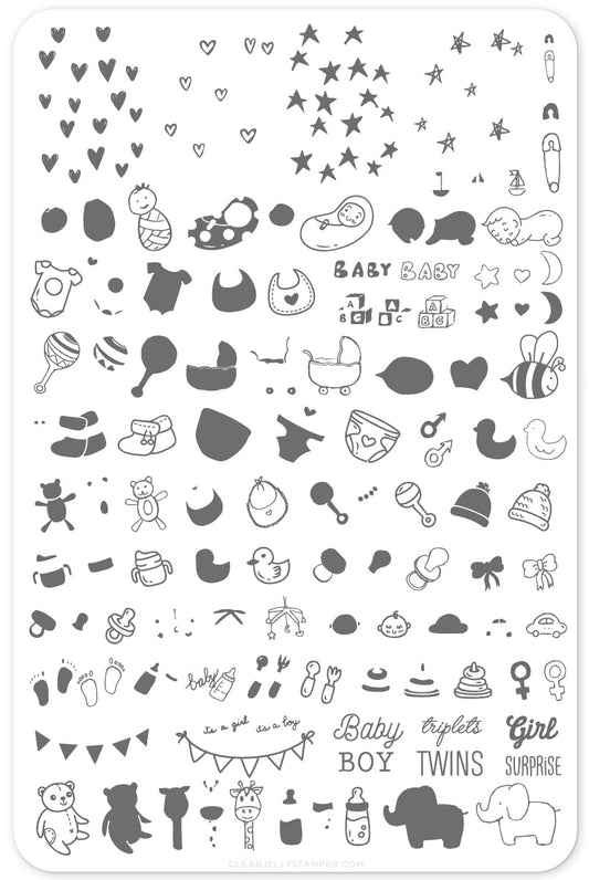 Little Blessings (CjSLC-29) Steel Stamping Plate 14 x 9 Clear Jelly Stamper