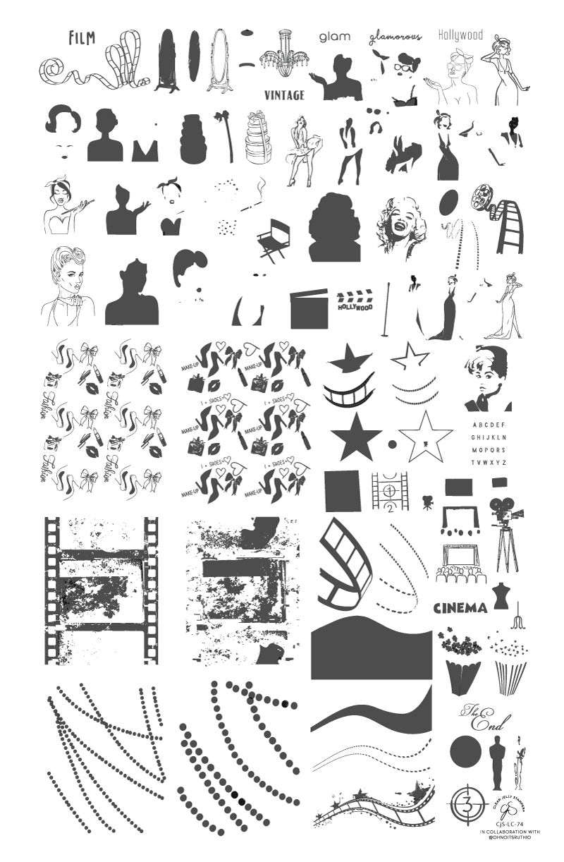 In the Spotlight (CjSLC-74) Steel Stamping Plate 14 x 9 Clear Jelly Stamper