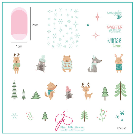 Sweater Weather (CjSC-69) Etched Nail Art Stamping Plate