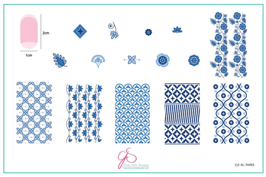 layered-nail-art-stamping-plate-inspo-card-with-colour-designs-of-floral-patterns-mosaic-and-shapes