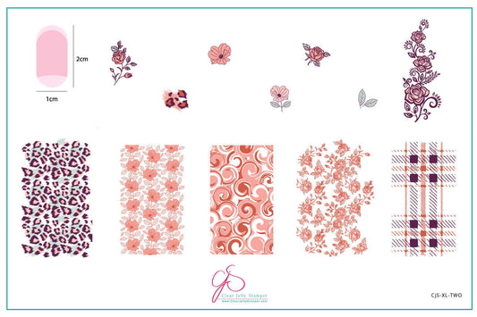 layered-nail-art-stamping-plate-inspo-card-with-colourful-designs-of-flowers-animal-print-and-plaid-patterns