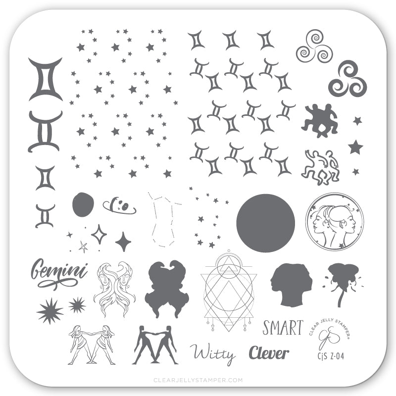 Gemini (CjSZ-04) Steel Stamping Plate 6x6 Clear Jelly Stamper