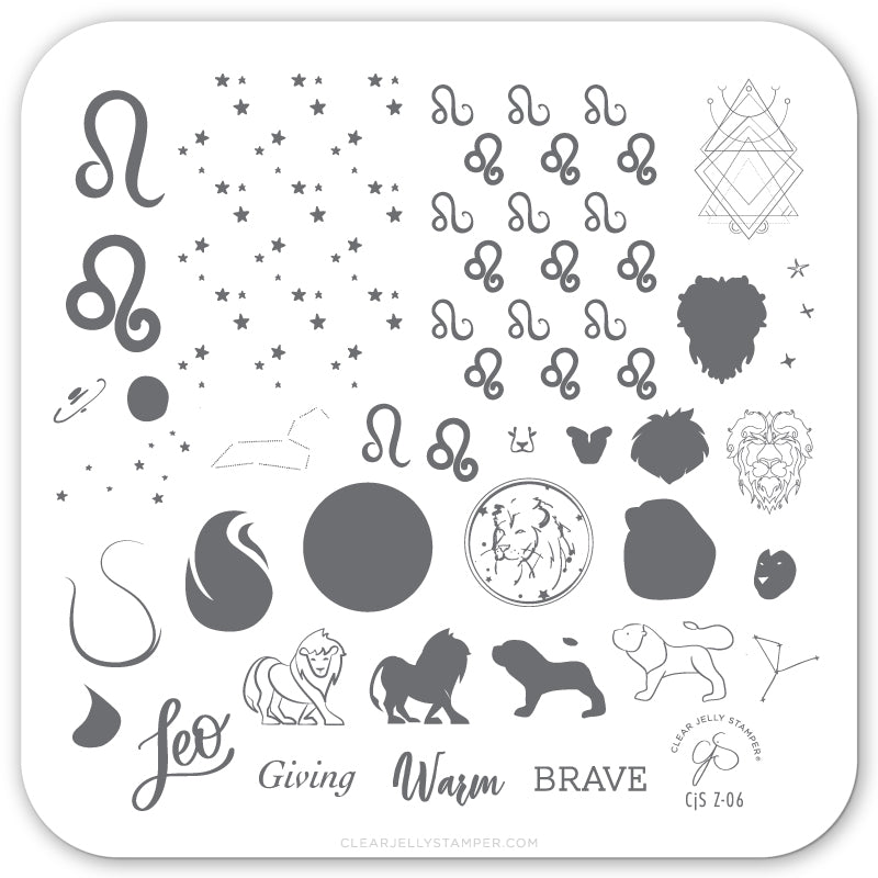 Leo (CjSZ-06) Steel Stamping Plate 6x6 Clear Jelly Stamper