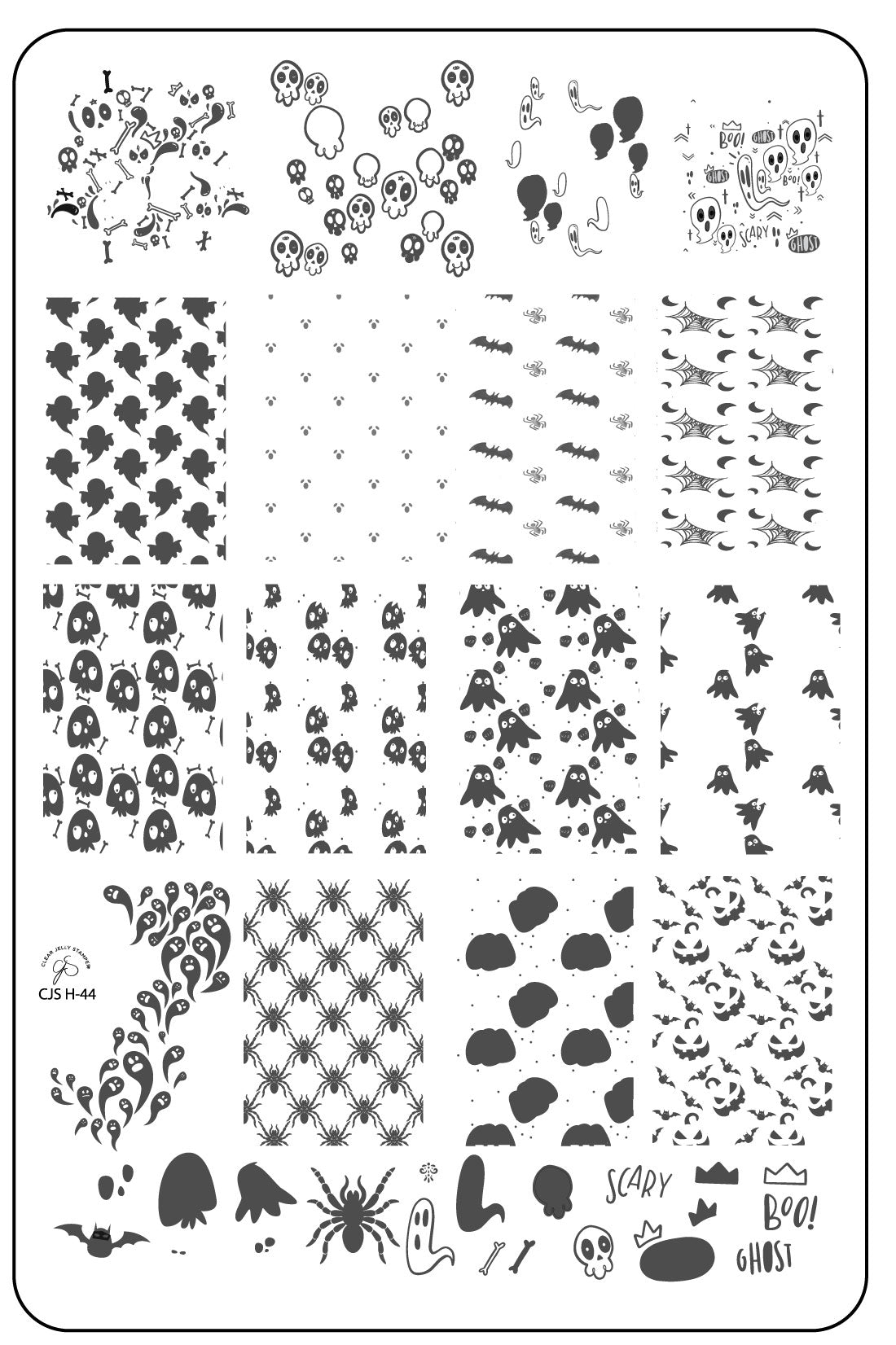 Wallpaper - Creepy (CjSH-44) Steel Stamping Plate 14 x 9 Clear Jelly Stamper