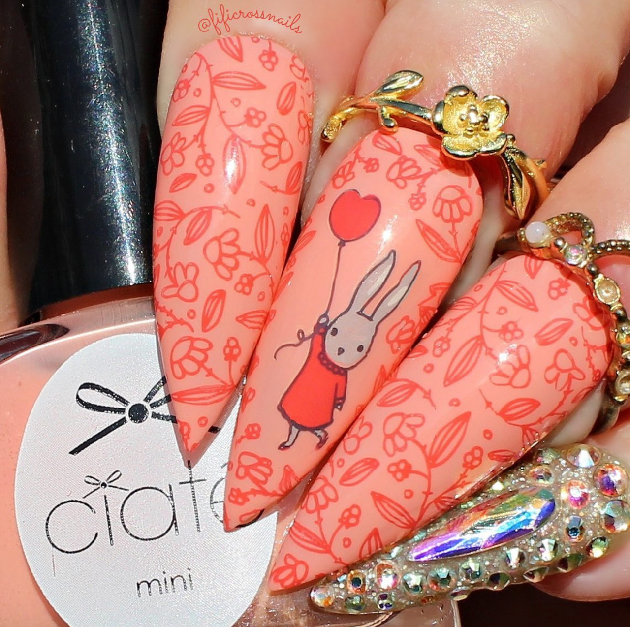 Hippity Hoppity (CjSH-51) Etched Nail Art Stamping Plate