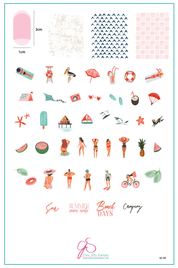 Summer Never Ends (CjS-165) Steel Stamping Plate 14 x 9 Clear Jelly Stamper