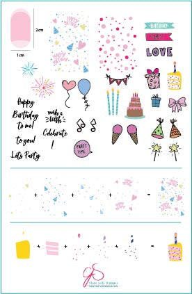 Party time! (CJS H-34) Steel Stamping Plate 14 x 9 Clear Jelly Stamper