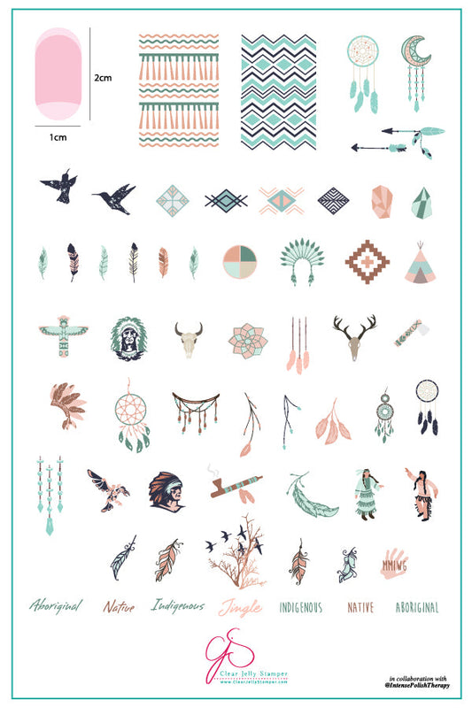 Idle No More by Anita Angel(CjSLC-06) Steel Nail Art Stamping Plate 14 x 9 Clear Jelly Stamper