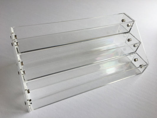 CjS Polish Rack - Table Top, Clear Acrylic (Polish not included) Storage Clear Jelly Stamper 3 tier - CjS - Small clear acrylic polish rack