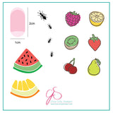Fruit anyone? (CjS-63) Steel Nail Art Stamping Plate 6x6 Clear Jelly Stamper Plate 