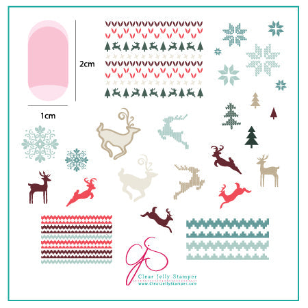 Christmas Sweater (CjSC-02) - Steel Nail Art Stamping Plate 6x6 Clear Jelly Stamper Plate
