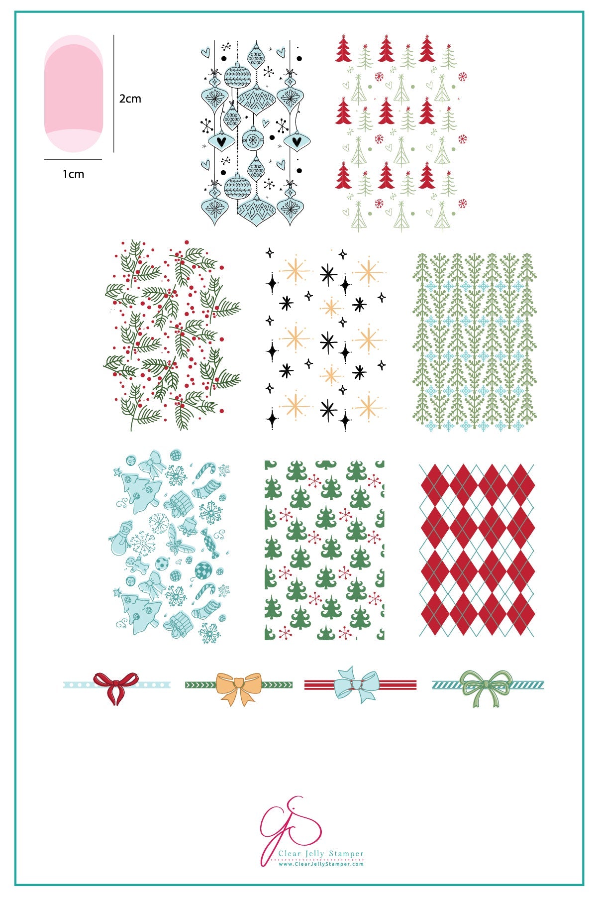 Pretty Paper - Classic (CjS C-25) Steel Nail Art Stamping Plate 14 x 9 Clear Jelly Stamper