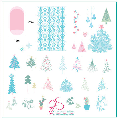 Oh Christmas Tree! (CjSC-44) Steel Nail Art Stamping Plate 8 x 8 Clear Jelly Stamper