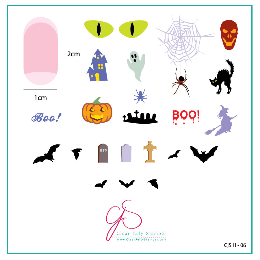Halloween - Boo (CjSH-06) - Steel Stamping Plate 6x6 Clear Jelly Stamper Plate