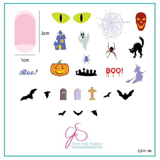 Halloween - Boo (CjSH-06) - Steel Stamping Plate 6x6 Clear Jelly Stamper Plate