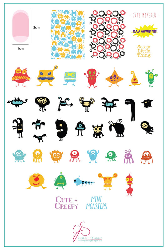 Monster Mash! (CjS H-27) Steel Stamping Plate 14 x 9 Clear Jelly Stamper