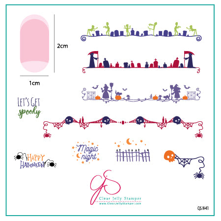 Let's Get Spooky! (CjSH-41) Steel Stamping Plate 6x6 Clear Jelly Stamper
