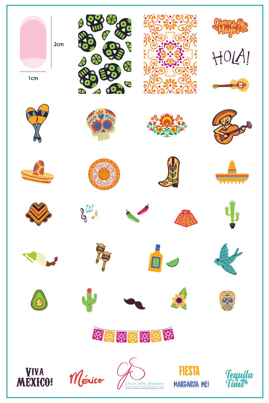 Mexico - Always In My Heart (CjS LC-43) Steel Stamping Plate 14 x 9 Clear Jelly Stamper