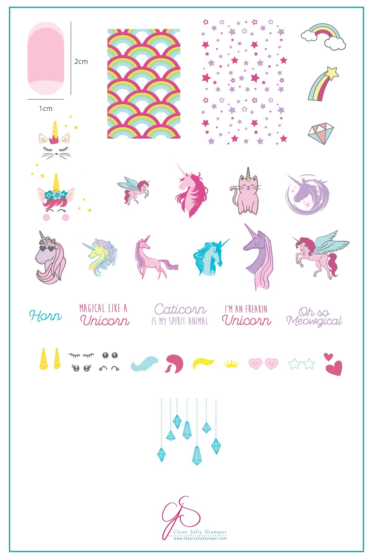 #AlwaysBeAUnicorn (CjS LC-51) Steel Stamping Plate 14 x 9 Clear Jelly Stamper