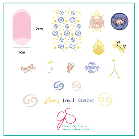 Cancer (CjSZ-05) Steel Stamping Plate 6x6 Clear Jelly Stamper