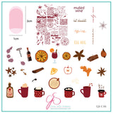 Cozy Bevvys (CjSC-55) Steel Nail Art Stamping Plate