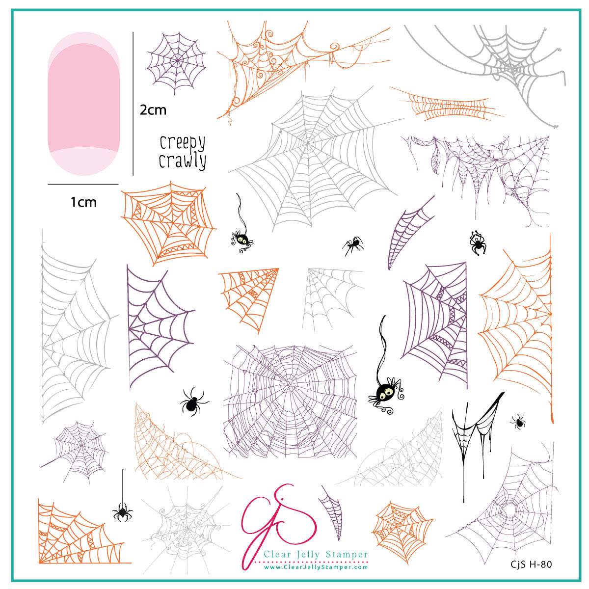 Creepy Crawly (CjS-H-80) Etched Nail Art Stamping Plate